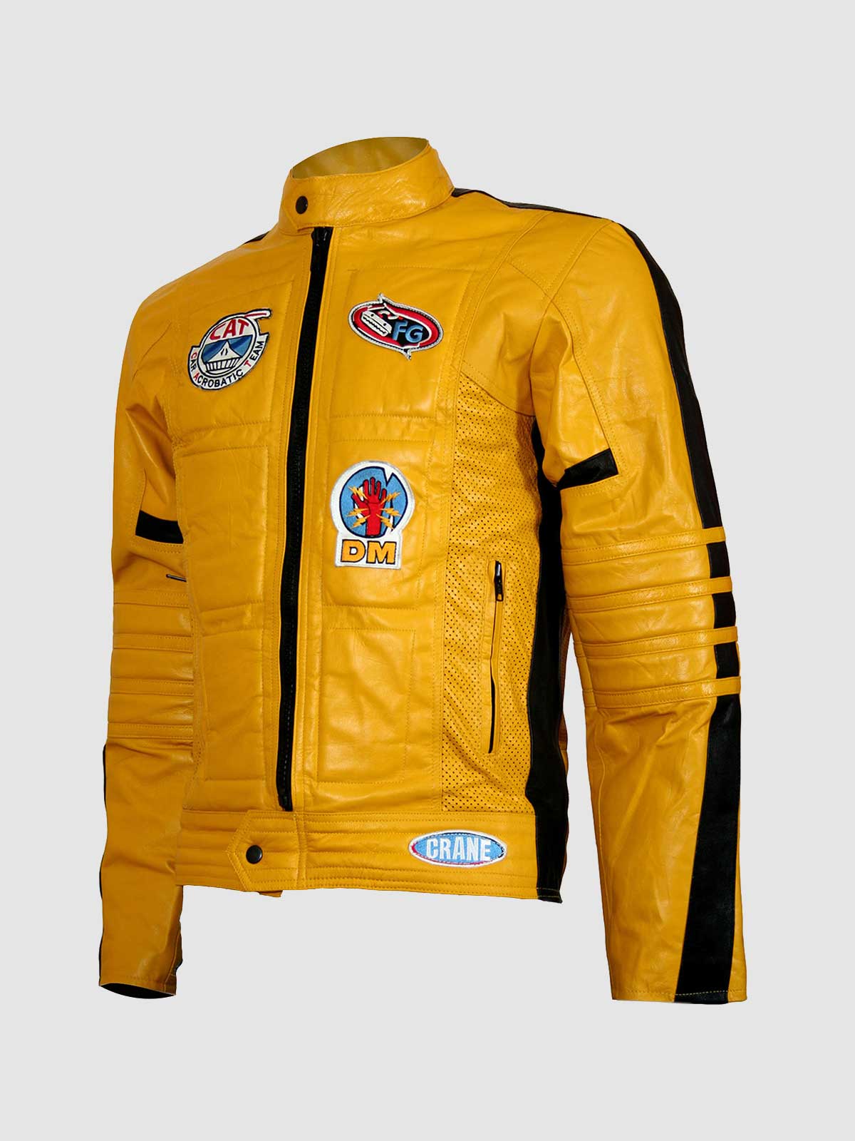 Mens yellow leather motorcycle jacket best sale