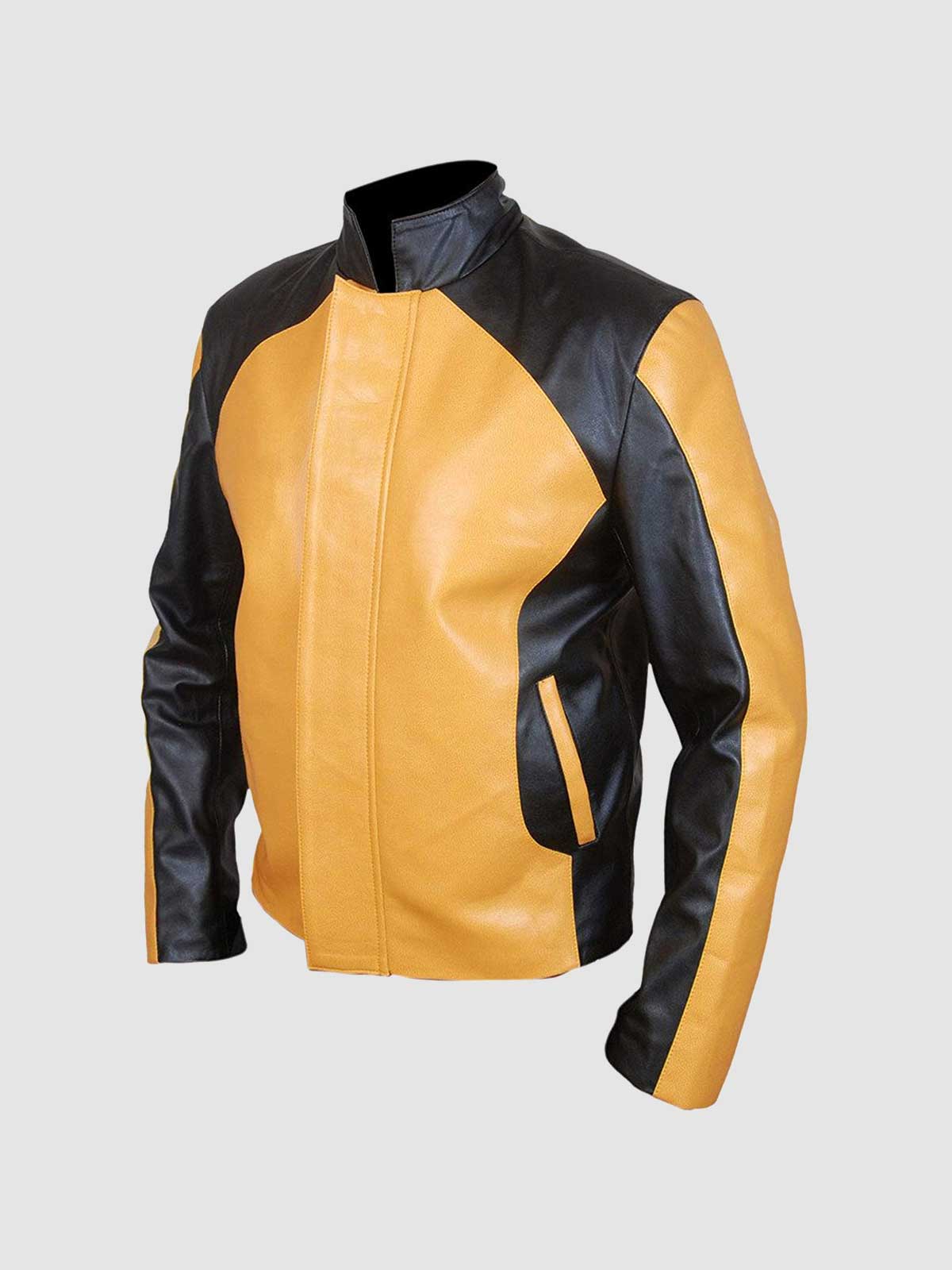 Men\'s Yellow & Leather Jacket Leather | Jacket Master Black