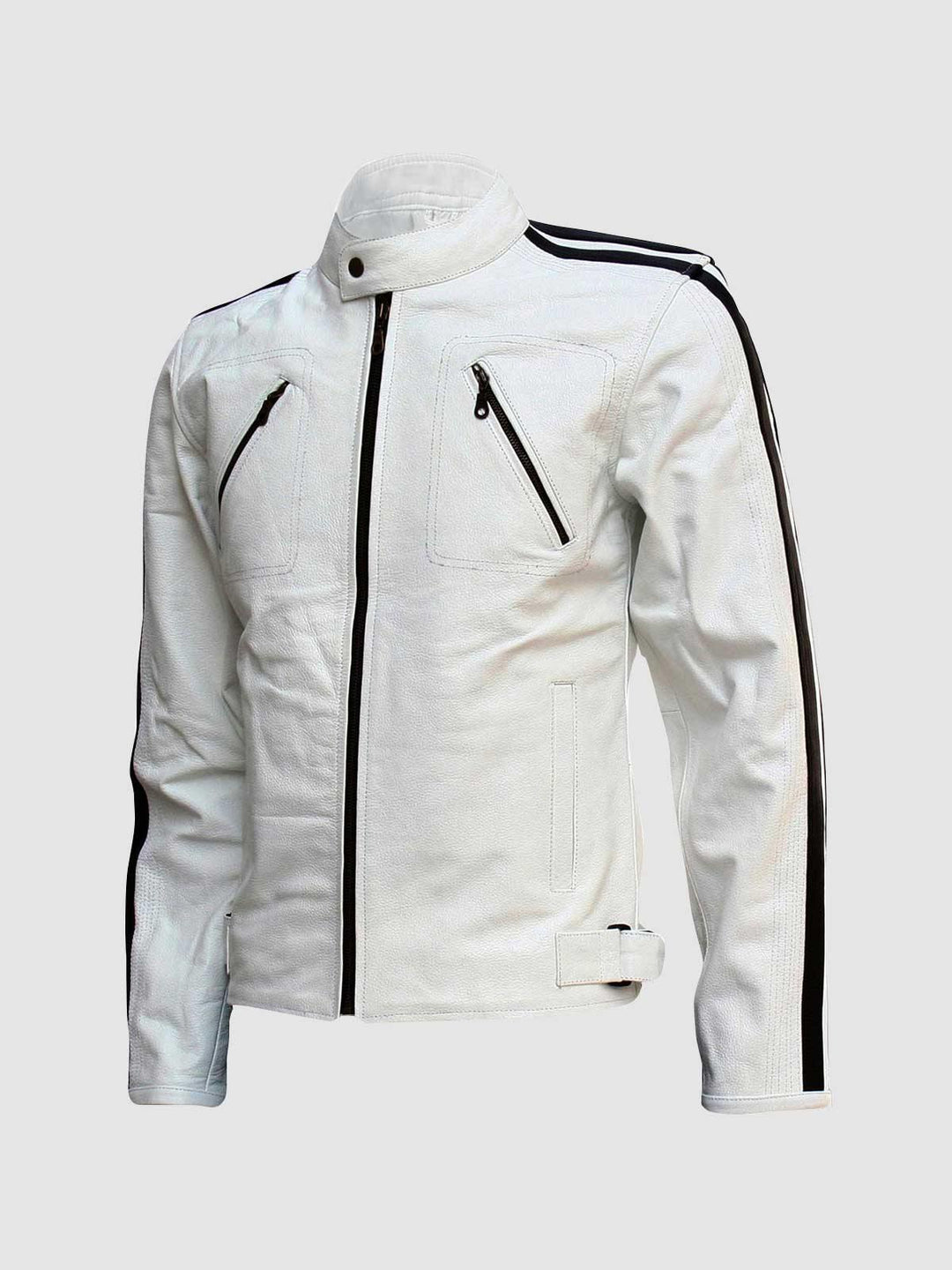 Off white mens leather jacket best sale