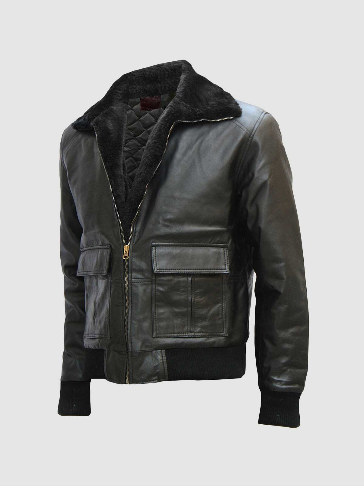 Men's Leather Jacket with Fur Collar | Leather Jacket Master